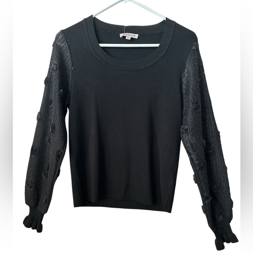 NANETTE LEPORE Black Long Sleeves Winter Special Ocassion Sweater Small BNWT